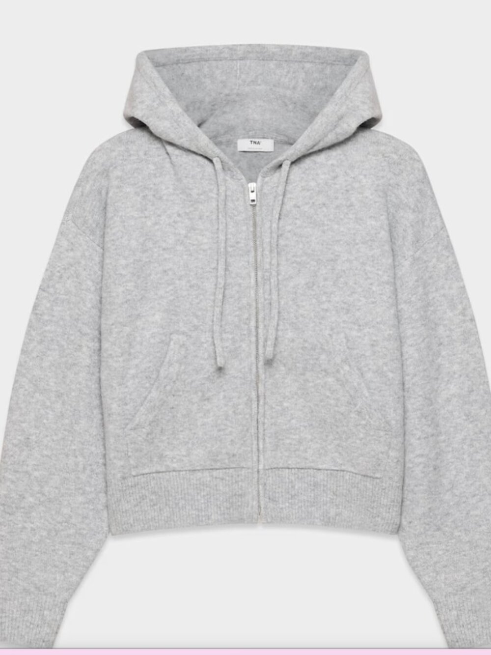 Aritzia Heather Gray Knitted Hooded Zip Cardigan
